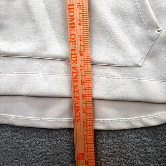 Elie Tahari Womens Short-Sleeve Beige Hoodie Front Pocket Sz medium super soft - Picture 4 of 8